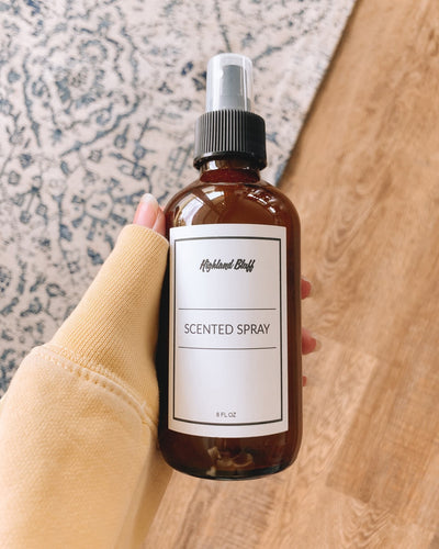 8oz Amber Glass Bottle Scented Spray