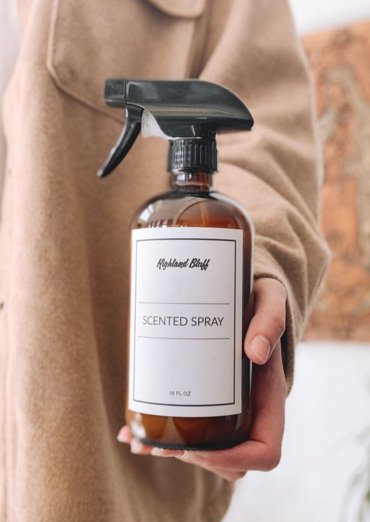 16oz Amber Glass Bottle Scented Spray